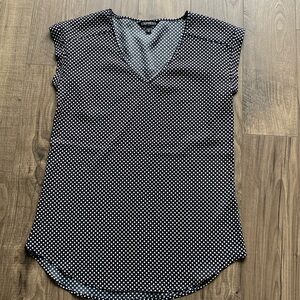Express Black and White Polka Dot Top